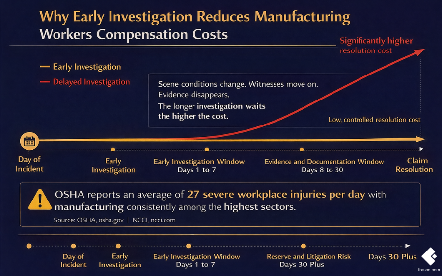 An infographic mapping the top five construction claims prevention pain points to their outcomes including higher settlement costs, contested liability, and operational disruption.
