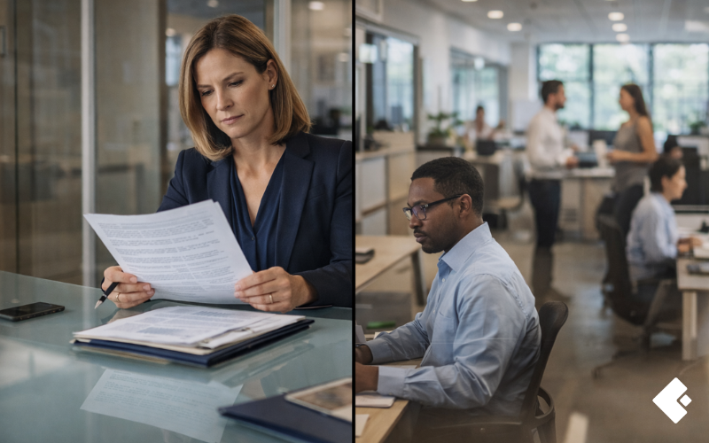 An HR leader conducting a workplace harassment investigation review as part of a proactive 2026 compliance strategy to protect employees and reduce discrimination risk.
